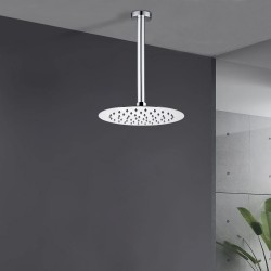 Round Chrome Rainfall Shower Head with Ceiling Mounted Shower Arm Round Chrome Rainfall Shower Head with Ceiling Mounted Shower Arm